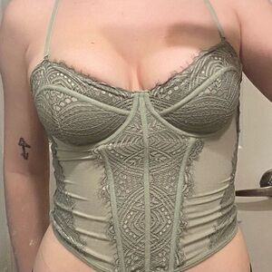 Garage Green Lace Corset top
